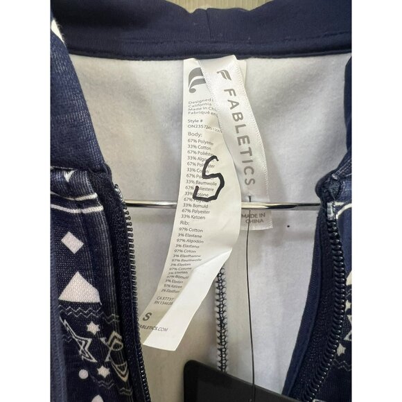 NWT Fabletics Cozy Fleece Hooded Onesie With Hanukkah Print Relaxed Fit Butter S - Picture 5 of 9